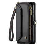 For Samsung Galaxy S24+ Leather Case CASEME C36 Zipper Multiple Card Slots Phone Cover with Straps
