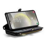 For Samsung Galaxy S24+ Leather Case CASEME C36 Zipper Multiple Card Slots Phone Cover with Straps