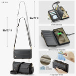 Läderfodral för Samsung Galaxy S24 Ultra CASEME C36 Dragkedja Flera Kortfack mobilskal med Remmar