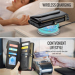 Till Samsung Galaxy S24 Ultra Läderfodral CASEME C36 Dragkedja Flera kortplatser Telefonfodral med remmar
