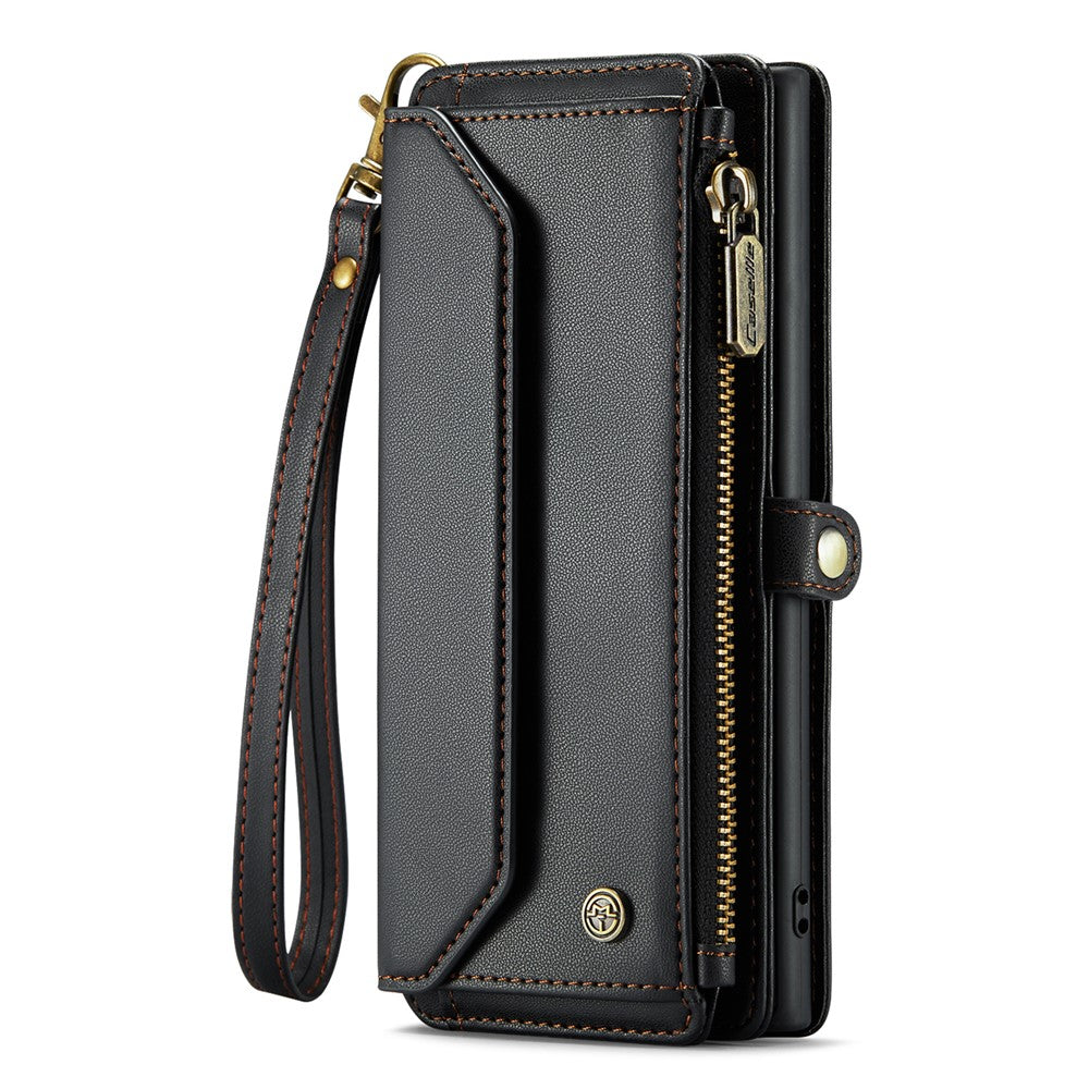 For Samsung Galaxy Note 10 Plus 4G / 5G Leather Case CASEME C36 Zipper Multiple Card Slots Phone Cover with Straps