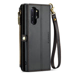 For Samsung Galaxy Note 10 Plus 4G / 5G Leather Case CASEME C36 Zipper Multiple Card Slots Phone Cover with Straps