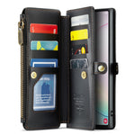 For Samsung Galaxy Note 10 Plus 4G / 5G Leather Case CASEME C36 Zipper Multiple Card Slots Phone Cover with Straps