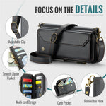 For Samsung Galaxy Note 10 Plus 4G / 5G Leather Case CASEME C36 Zipper Multiple Card Slots Phone Cover with Straps
