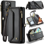 For Samsung Galaxy Note20 Ultra / Note20 Ultra 5G Leather Case CASEME C36 Zipper Multiple Card Slots Phone Cover with Straps
