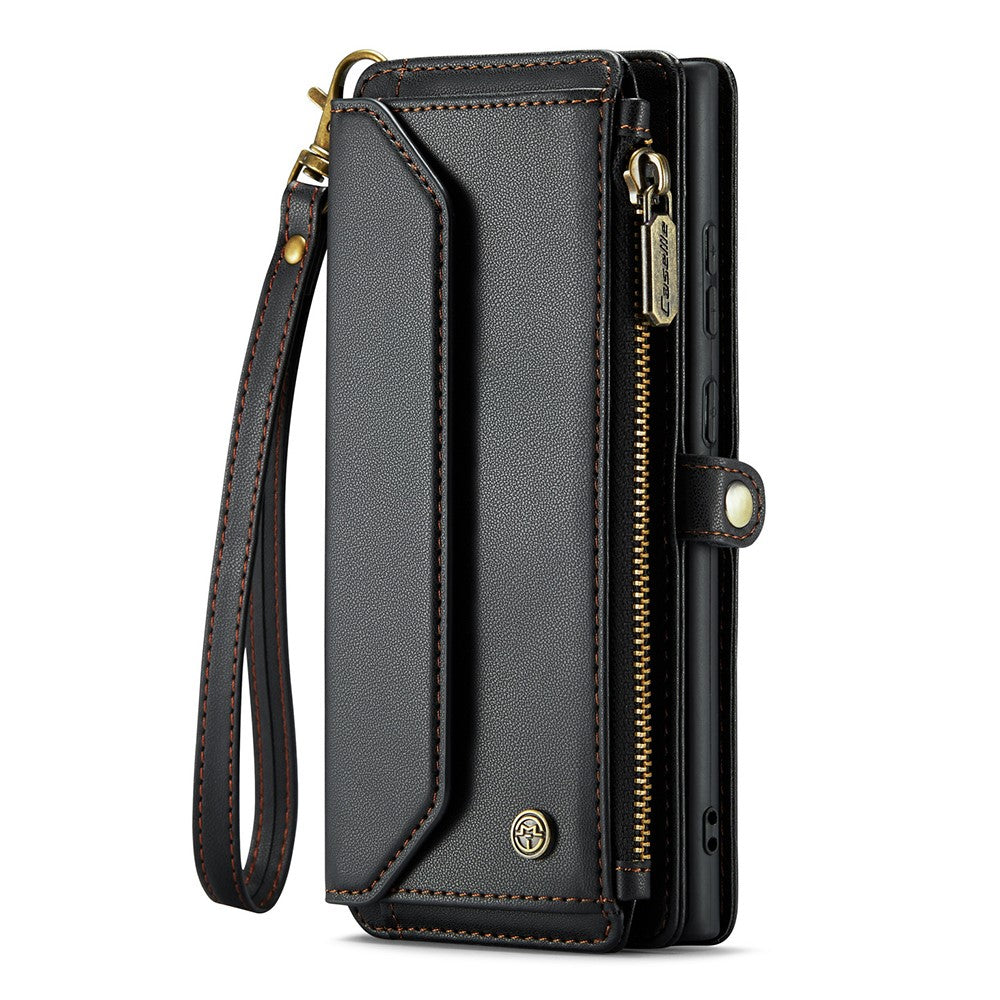 For Samsung Galaxy Note20 Ultra / Note20 Ultra 5G Leather Case CASEME C36 Zipper Multiple Card Slots Phone Cover with Straps