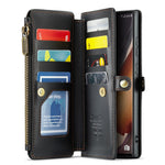For Samsung Galaxy Note20 Ultra / Note20 Ultra 5G Leather Case CASEME C36 Zipper Multiple Card Slots Phone Cover with Straps