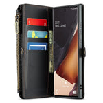 For Samsung Galaxy Note20 Ultra / Note20 Ultra 5G Leather Case CASEME C36 Zipper Multiple Card Slots Phone Cover with Straps