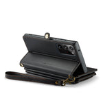 For Samsung Galaxy Note20 Ultra / Note20 Ultra 5G Leather Case CASEME C36 Zipper Multiple Card Slots Phone Cover with Straps