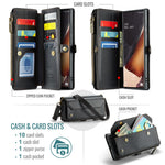 For Samsung Galaxy Note20 Ultra / Note20 Ultra 5G Leather Case CASEME C36 Zipper Multiple Card Slots Phone Cover with Straps