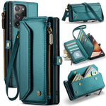 For Samsung Galaxy Note20 Ultra / Note20 Ultra 5G Leather Case CASEME C36 Zipper Multiple Card Slots Phone Cover with Straps