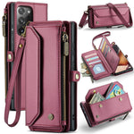 For Samsung Galaxy Note20 Ultra / Note20 Ultra 5G Leather Case CASEME C36 Zipper Multiple Card Slots Phone Cover with Straps