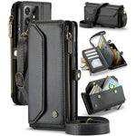 For Samsung Galaxy S21 Ultra 5G Leather Case CASEME C36 Zipper Multiple Card Slots Phone Cover with Straps