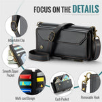 For Samsung Galaxy S21 Ultra 5G Leather Case CASEME C36 Zipper Multiple Card Slots Phone Cover with Straps