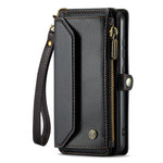 For Samsung Galaxy S21 Ultra 5G Leather Case CASEME C36 Zipper Multiple Card Slots Phone Cover with Straps