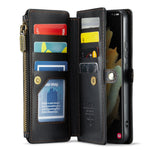 For Samsung Galaxy S21 Ultra 5G Leather Case CASEME C36 Zipper Multiple Card Slots Phone Cover with Straps