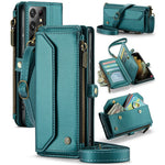 For Samsung Galaxy S21 Ultra 5G Leather Case CASEME C36 Zipper Multiple Card Slots Phone Cover with Straps