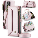 For Samsung Galaxy S21 Ultra 5G Leather Case CASEME C36 Zipper Multiple Card Slots Phone Cover with Straps