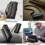 Til Samsung Galaxy S22 5G Lædercover CASEME C36 Lynlås Flere Kortpladser Telefoncover med Stropper
