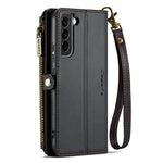 Til Samsung Galaxy S22 5G Lædercover CASEME C36 Lynlås Flere Kortpladser Telefoncover med Stropper