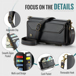For Samsung Galaxy S22 Ultra 5G Leather Case CASEME C36 Zipper Multiple Card Slots Phone Cover with Straps
