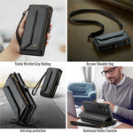 Til Samsung Galaxy S23 FE læderetui CASEME C36 lynlås med flere kortpladser telefoncover med remme