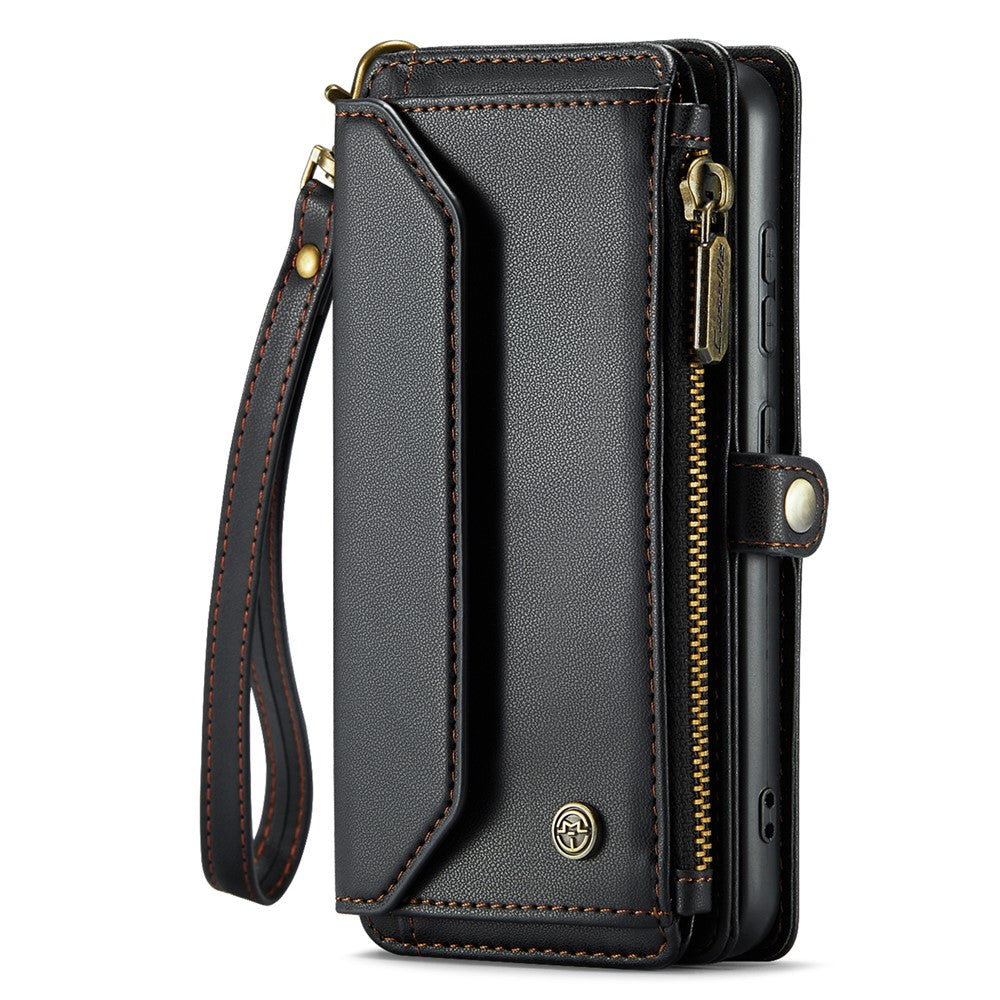 Til Samsung Galaxy S23+ Lædercover CASEME C36 Lynlås Flere Kortpladser Telefoncover med Remme