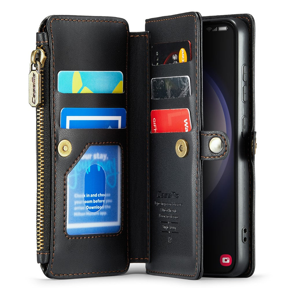 Til Samsung Galaxy S23+ Lædercover CASEME C36 Lynlås Flere Kortpladser Telefoncover med Remme