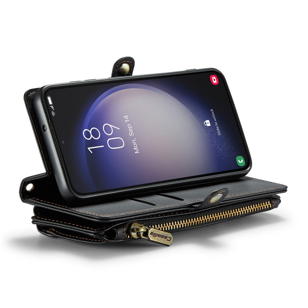 Til Samsung Galaxy S23+ Lædercover CASEME C36 Lynlås Flere Kortpladser Telefoncover med Remme