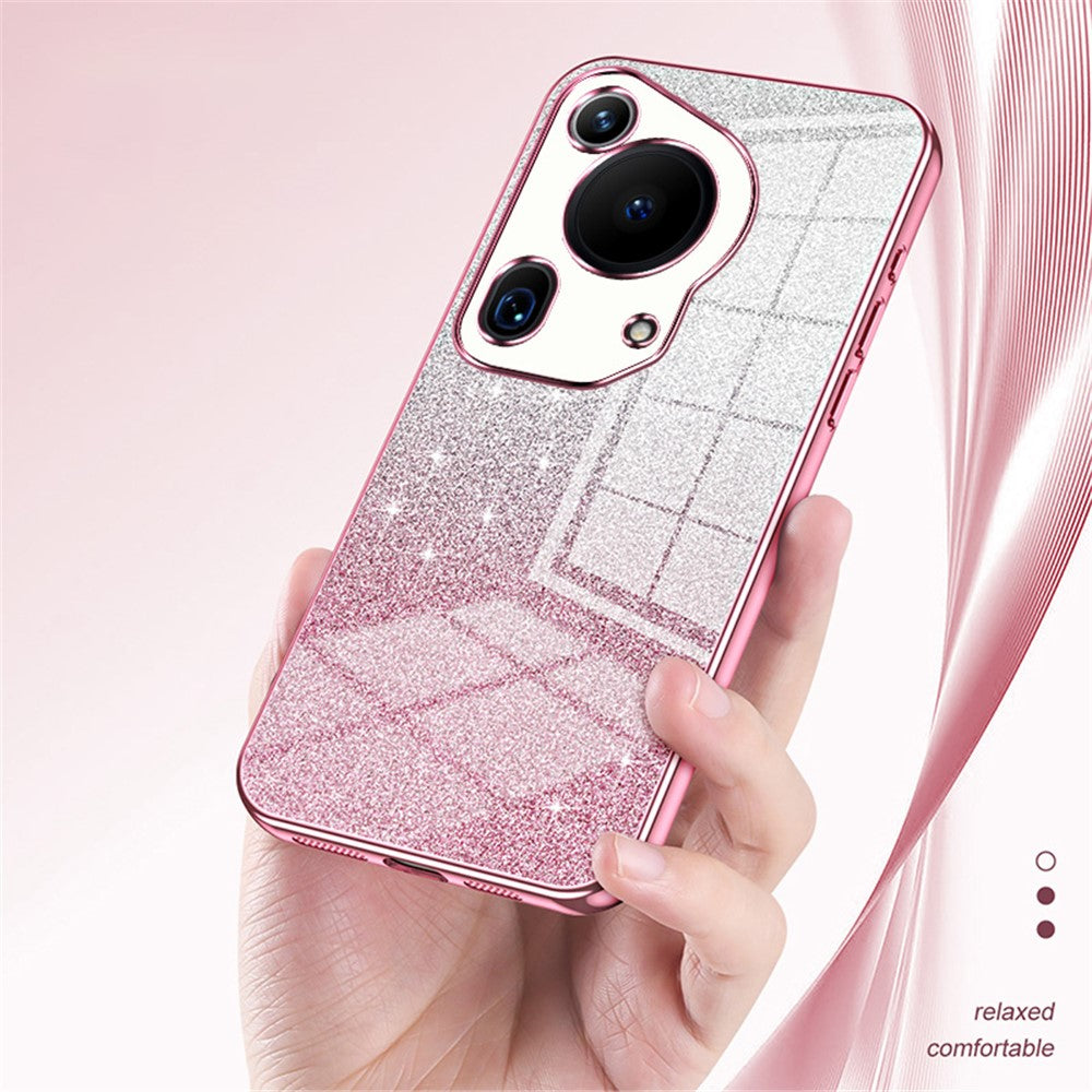 For Huawei Pura 70 Ultra Case Gradient Glitter Electroplating Soft TPU Phone Cover
