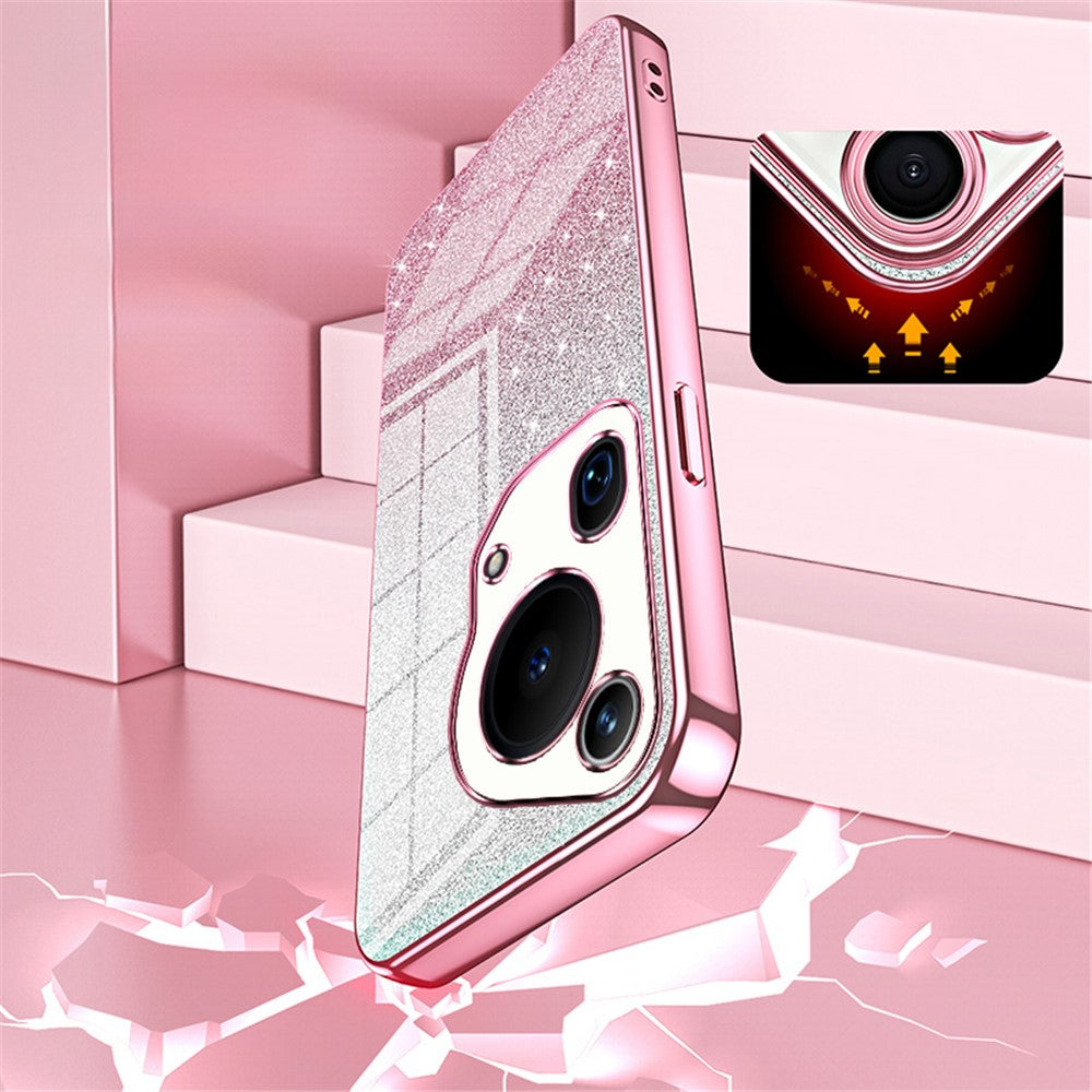 For Huawei Pura 70 Ultra Case Gradient Glitter Electroplating Soft TPU Phone Cover
