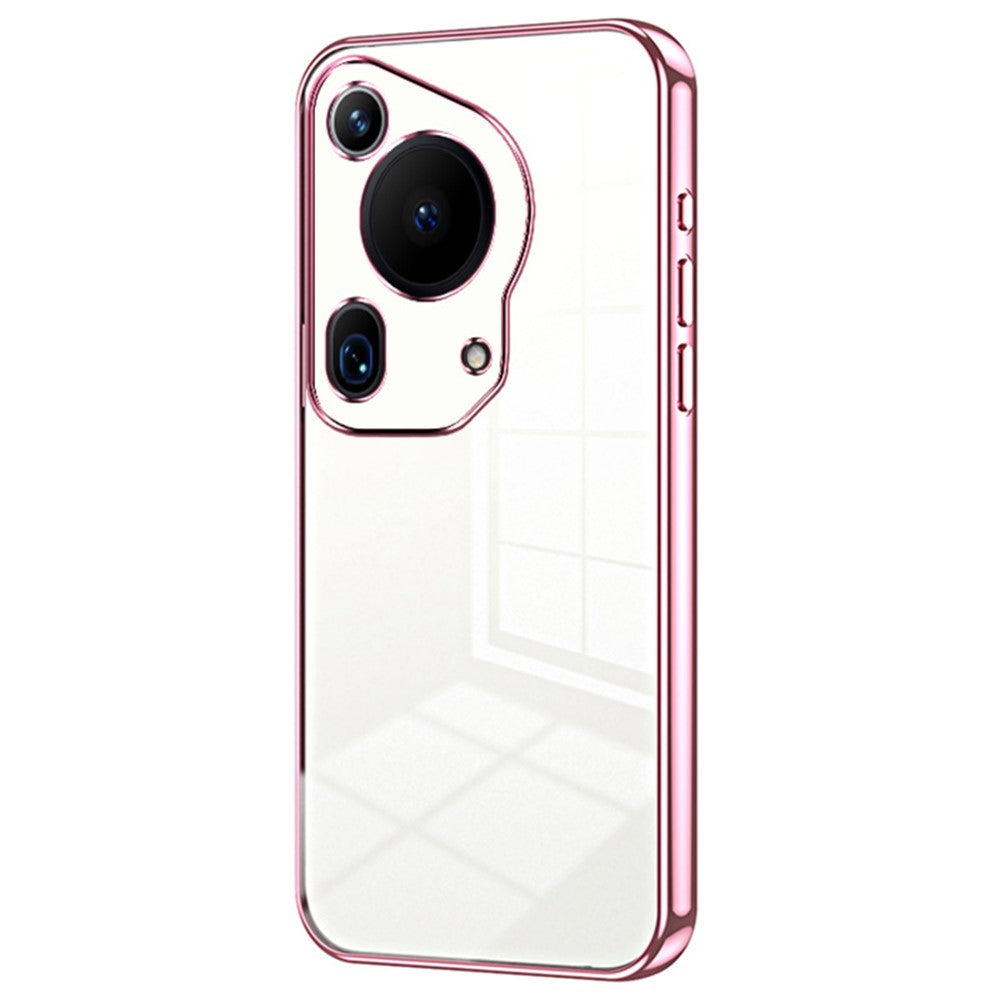 For Huawei Pura 70 Ultra Case TPU Shockproof Clear Phone Cover Electroplating Frame