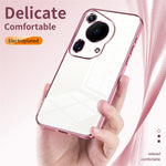 For Huawei Pura 70 Ultra Case TPU Shockproof Clear Phone Cover Electroplating Frame