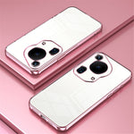 For Huawei Pura 70 Ultra Case TPU Shockproof Clear Phone Cover Electroplating Frame