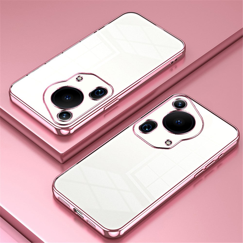For Huawei Pura 70 Ultra Case TPU Shockproof Clear Phone Cover Electroplating Frame