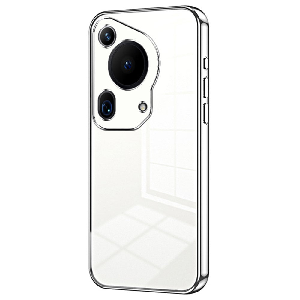 For Huawei Pura 70 Ultra Case TPU Shockproof Clear Phone Cover Electroplating Frame