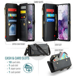 For Samsung Galaxy S20 Plus 5G / 4G Leather Case CASEME C36 Zipper Multiple Card Slots Phone Cover with Straps