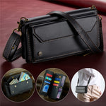 For Samsung Galaxy S20 Plus 5G / 4G Leather Case CASEME C36 Zipper Multiple Card Slots Phone Cover with Straps