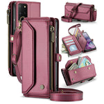 For Samsung Galaxy S20 Plus 5G / 4G Leather Case CASEME C36 Zipper Multiple Card Slots Phone Cover with Straps