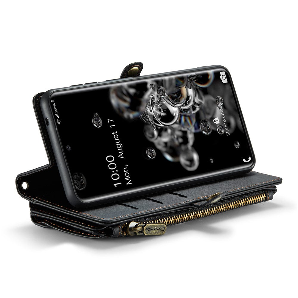 Læderetui til Samsung Galaxy S20 Ultra CASEME C36 med lynlås, flere kortpladser og remme