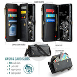 For Samsung Galaxy S20 Ultra Leather Case CASEME C36 Zipper Multiple Card Slots Phone Cover with Straps