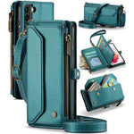 For Samsung Galaxy S21 5G / 4G Leather Case CASEME C36 Zipper Multiple Card Slots Phone Cover with Straps