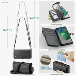 For Samsung Galaxy S21 FE 5G Leather Case CASEME C36 Zipper Multiple Card Slots Phone Cover with Straps