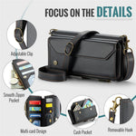 For Samsung Galaxy S21+ 5G Leather Case CASEME C36 Zipper Multiple Card Slots Phone Cover with Straps