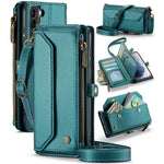 For Samsung Galaxy S21+ 5G Leather Case CASEME C36 Zipper Multiple Card Slots Phone Cover with Straps