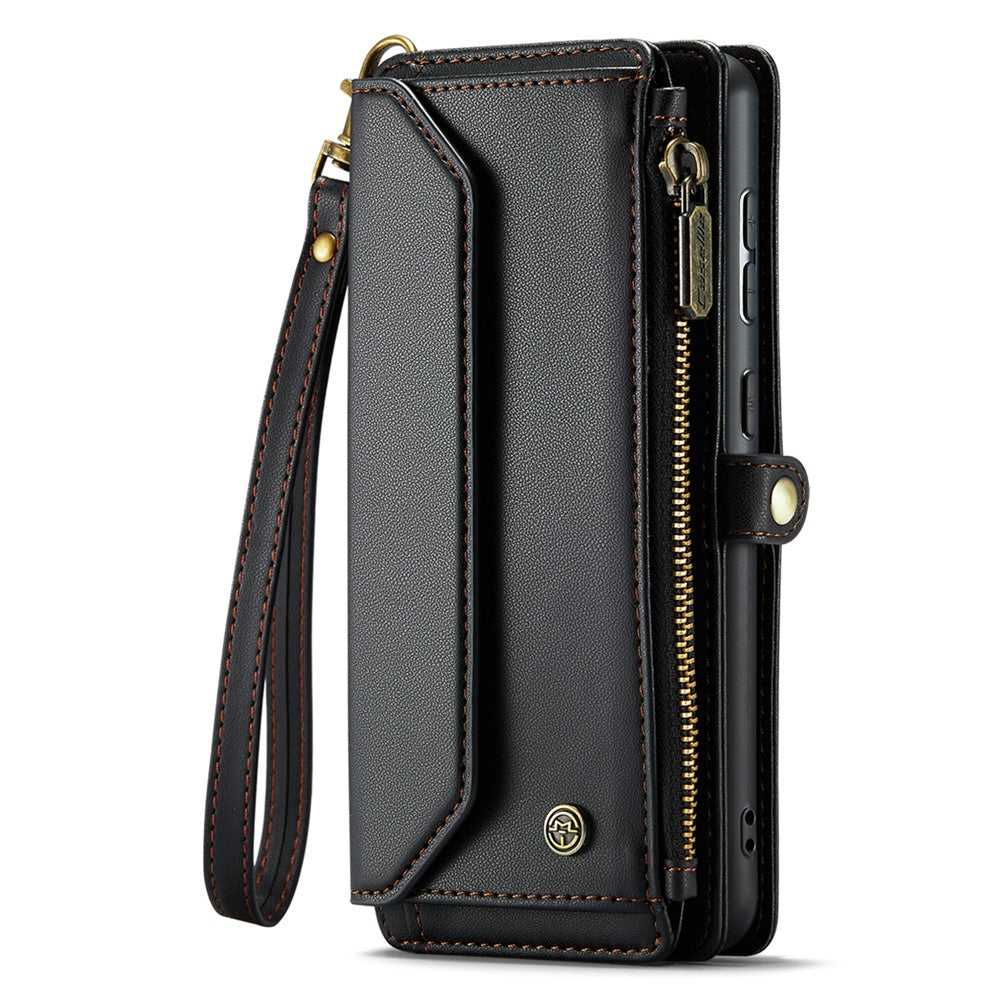 For Samsung Galaxy A71 4G SM-A715 Leather Case CASEME C36 Zipper Multiple Card Slots Phone Cover with Straps