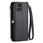For Samsung Galaxy A71 4G SM-A715 Leather Case CASEME C36 Zipper Multiple Card Slots Phone Cover with Straps