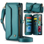 For Samsung Galaxy A71 4G SM-A715 Leather Case CASEME C36 Zipper Multiple Card Slots Phone Cover with Straps