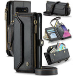 For Samsung Galaxy S10 5G Leather Case CASEME C36 Zipper Multiple Card Slots Phone Cover with Straps