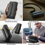 For Samsung Galaxy S10 5G Leather Case CASEME C36 Zipper Multiple Card Slots Phone Cover with Straps